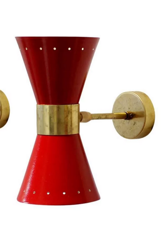Red diabolo wall lamp