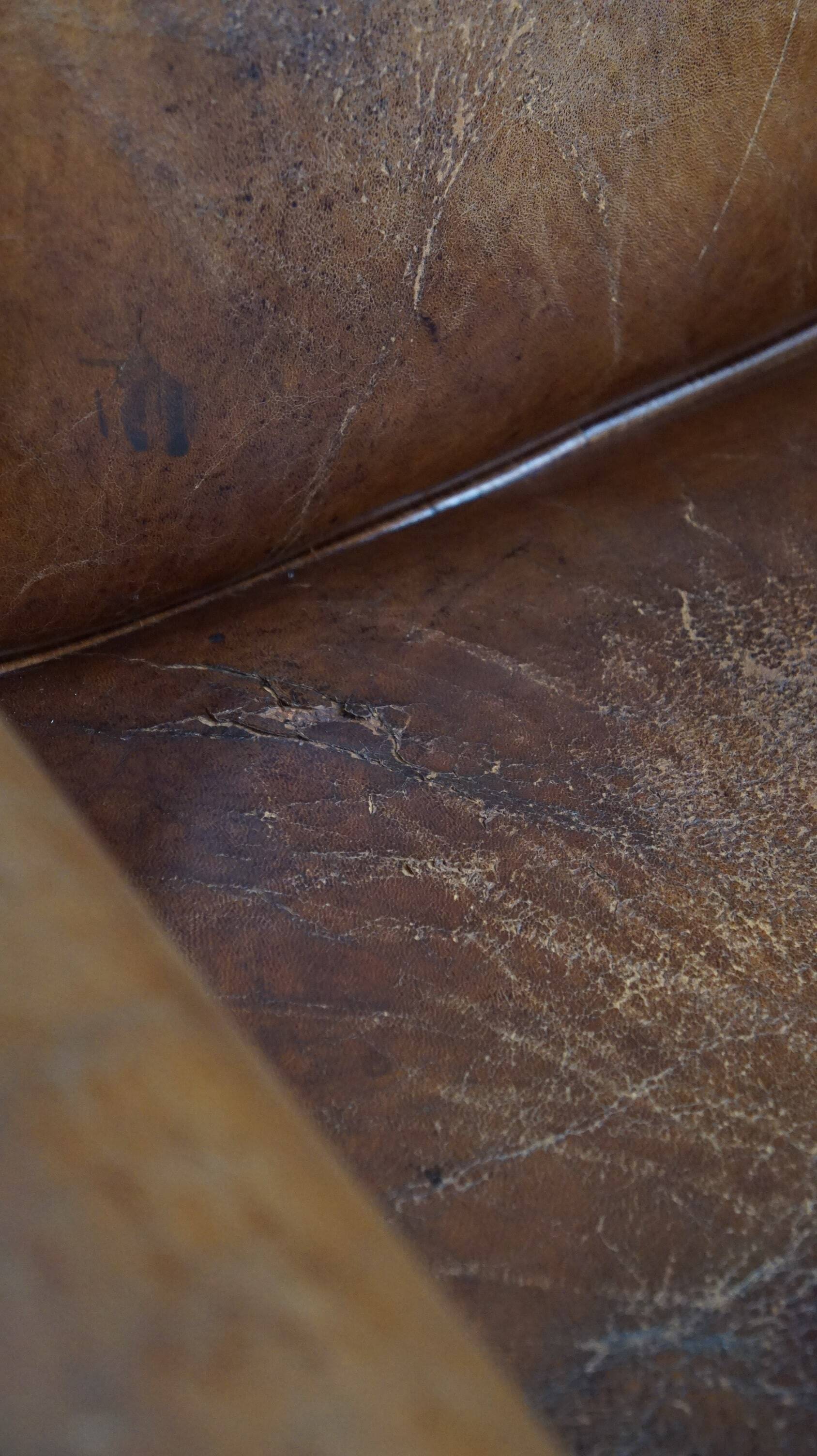 Sheepskin leather wing chair