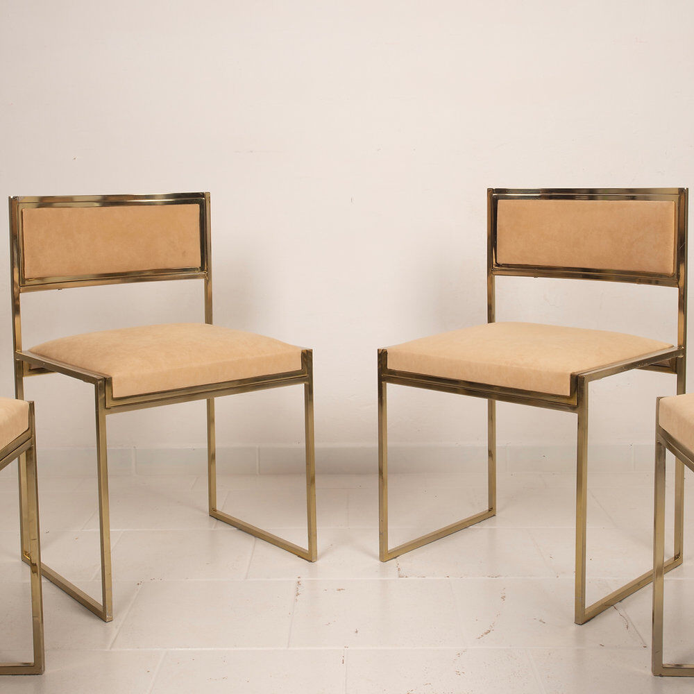 SQ-AL chairs by Willy Rizzo for Maison Willy Rizzo – brass version 1970