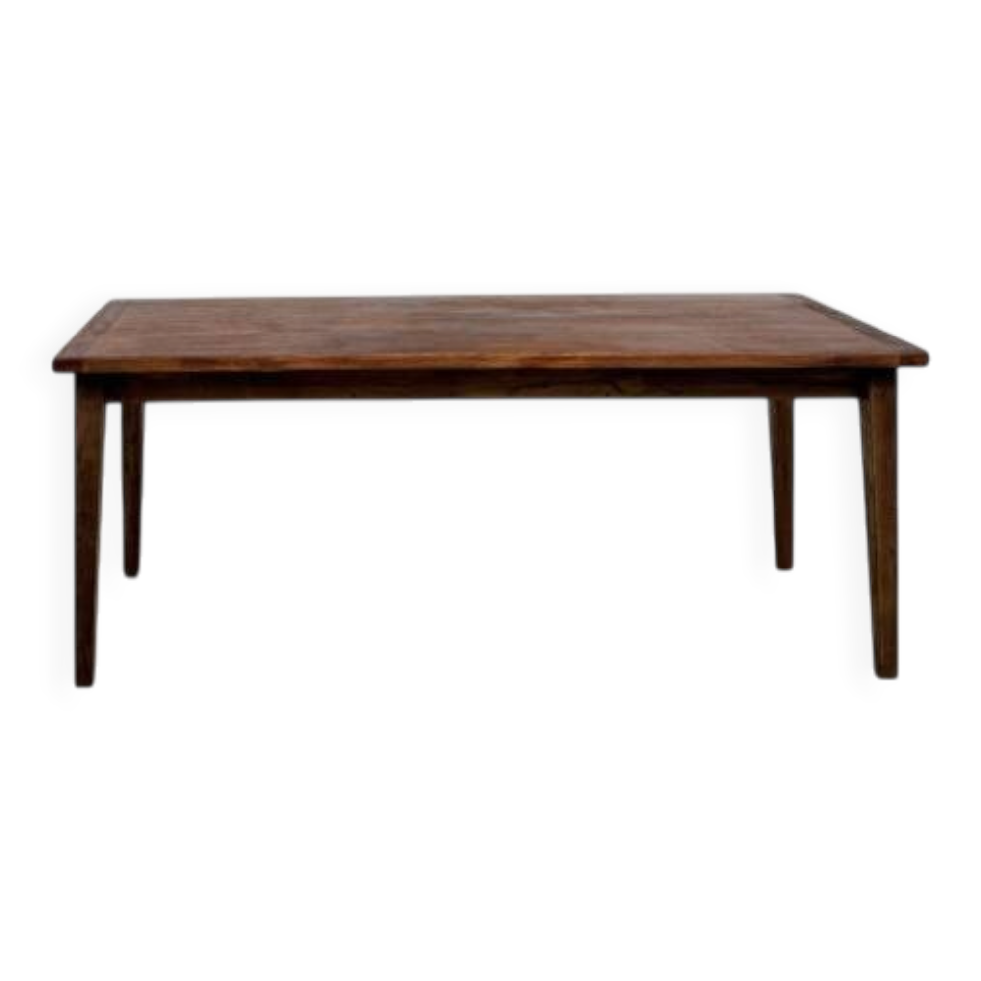 Oak dining table with tapered legs, 1970s.