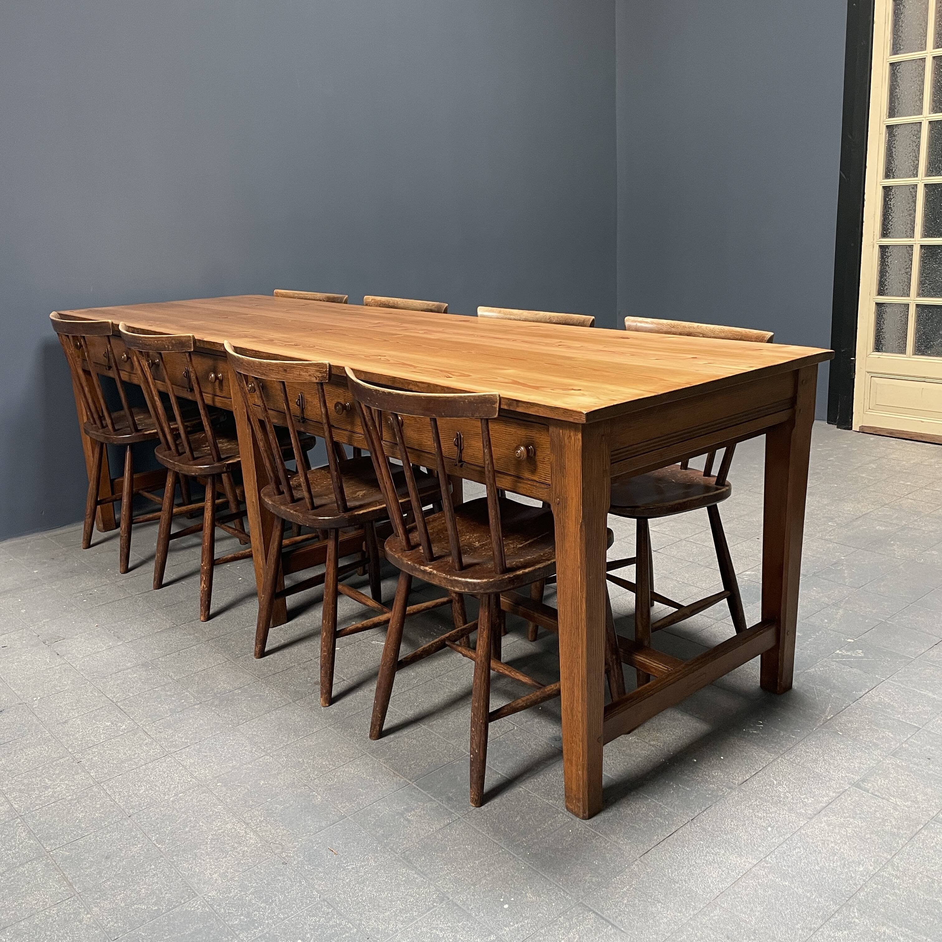 Large antique drapery fabric table