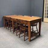 Large antique drapery fabric table