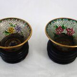 Pair of vintage Plique-à-jour cloisonné bowls, China
