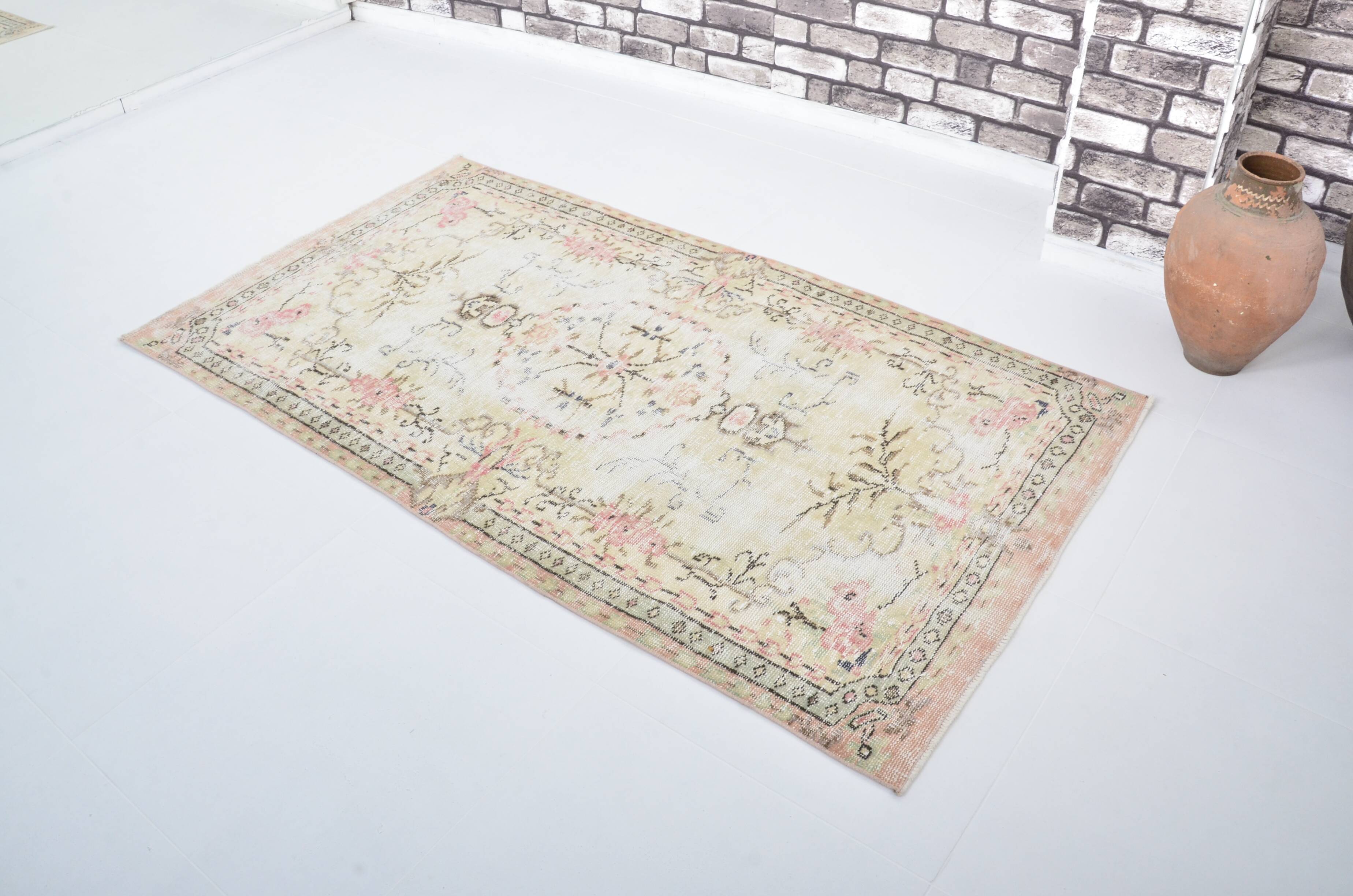 Beige & Pink Oushak Turkish Carpet sku 3258