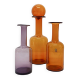 Set of 3 Scandinavian bottle vases Otto Brauer 1960