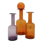 Set de 3 vases bouteilles scandinaves Otto Brauer 1960