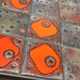 Seventies iron and ceramic coffee table