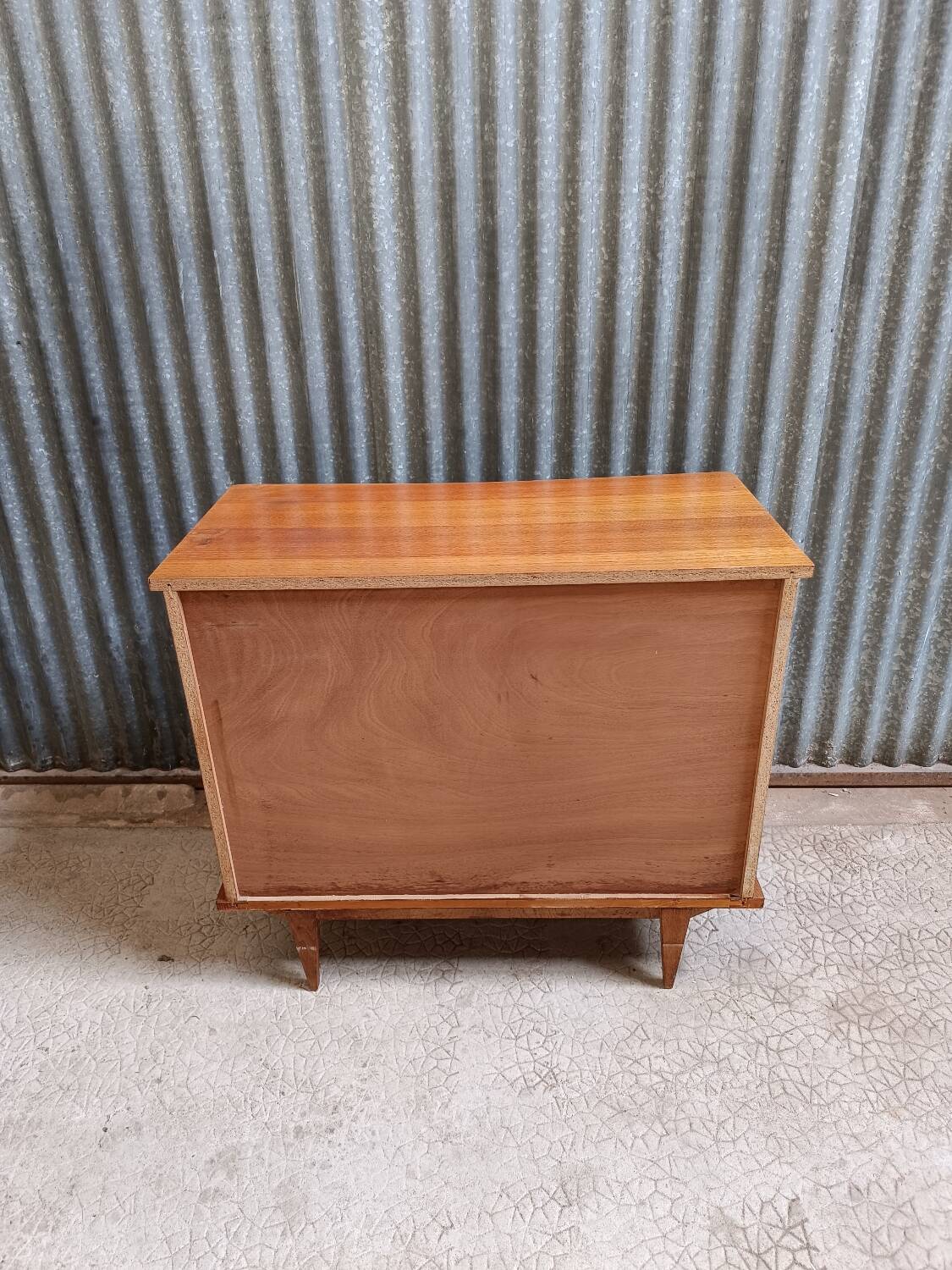 Scandinavian chest of drawers with compass feet