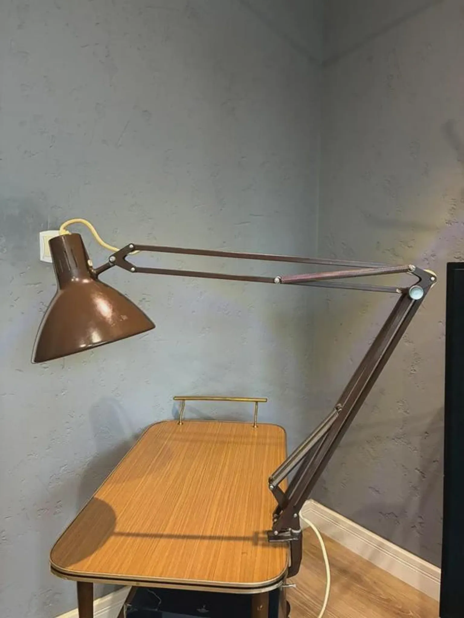 Luxo L-1 architect desk lamp by Jacob Jacobsen, brown, 1960s