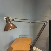 Luxo L-1 architect desk lamp by Jacob Jacobsen, brown, 1960s