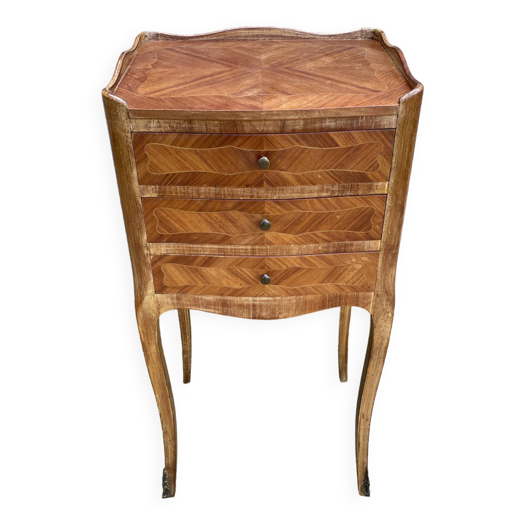 Meuble de chevet marqueté Louis XV