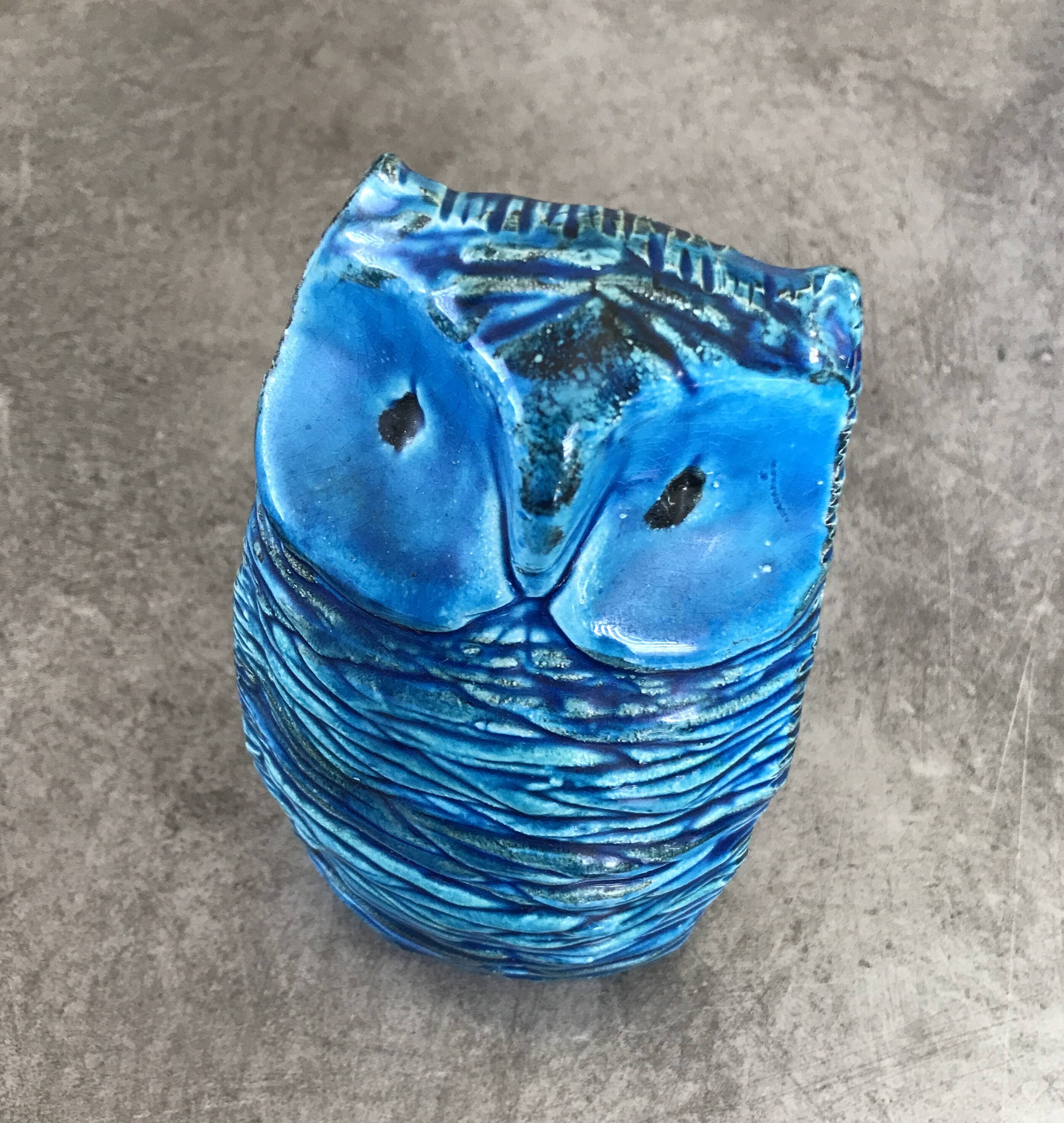 Ceramic OWL Rimini Blu by ALDO LONDI for BITOSSI, Italy
