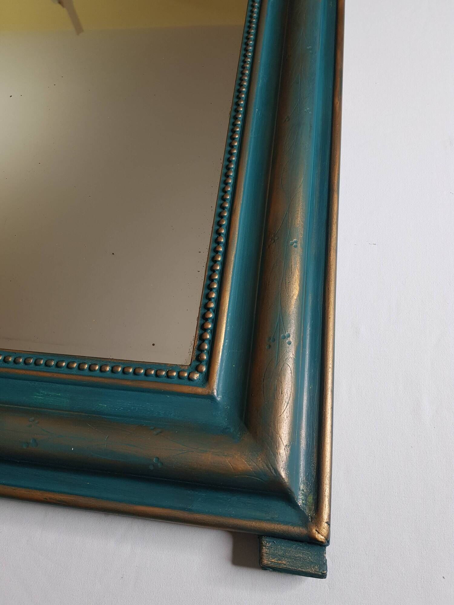 Mirror Louis Philippe old green and gold patina 95x71cm