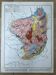 Original map of the Massif Central 37x27cm - 1908