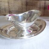 Saucière in silver metal, Fleuron Christofle