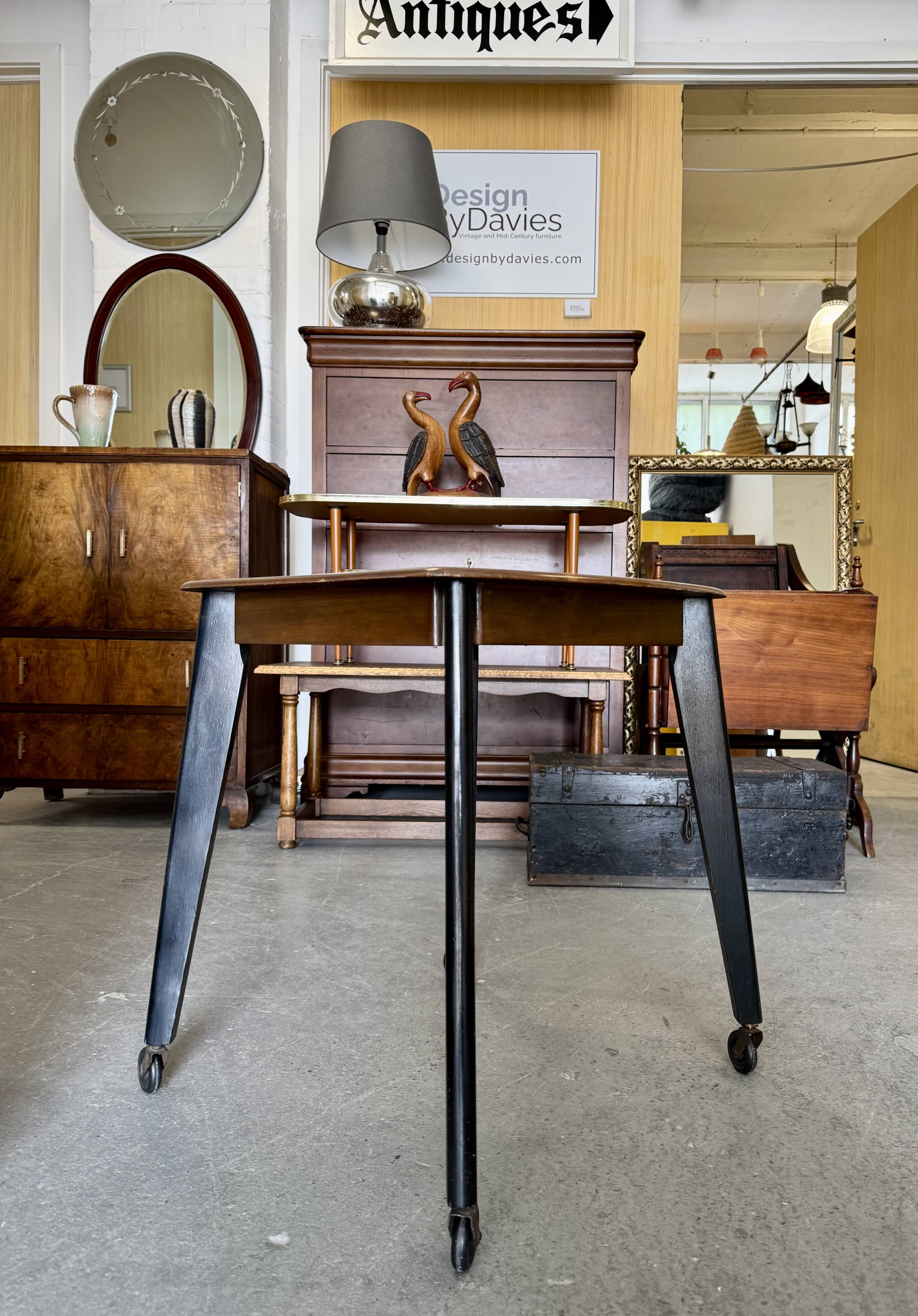 Vintage Side Table on Castor Wheels