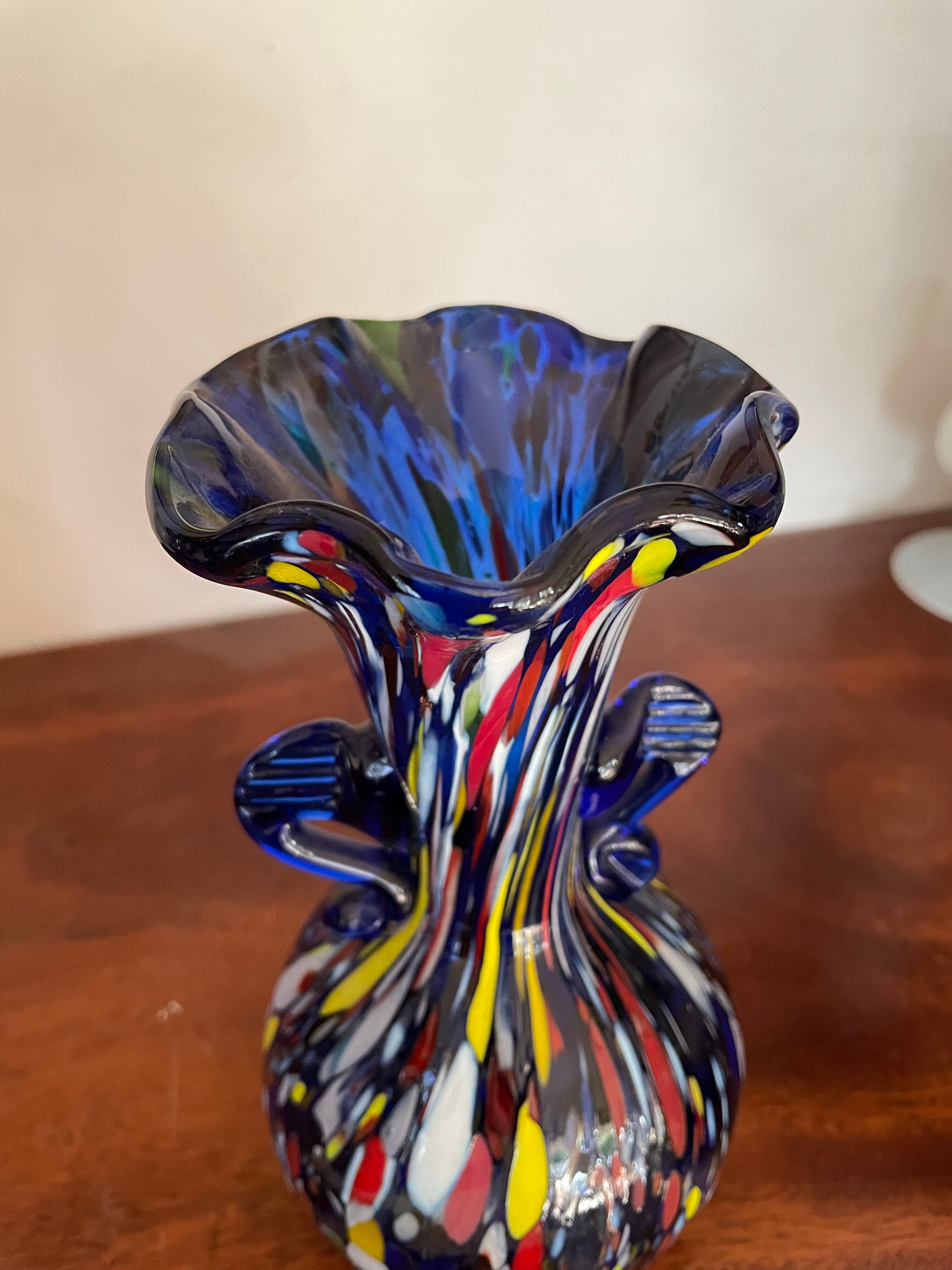 Multicolored Murano vase circa 1940