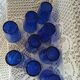 9 antique cobalt blue water glasses