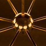 Italian brass chandelier with 8 opaline glass globes