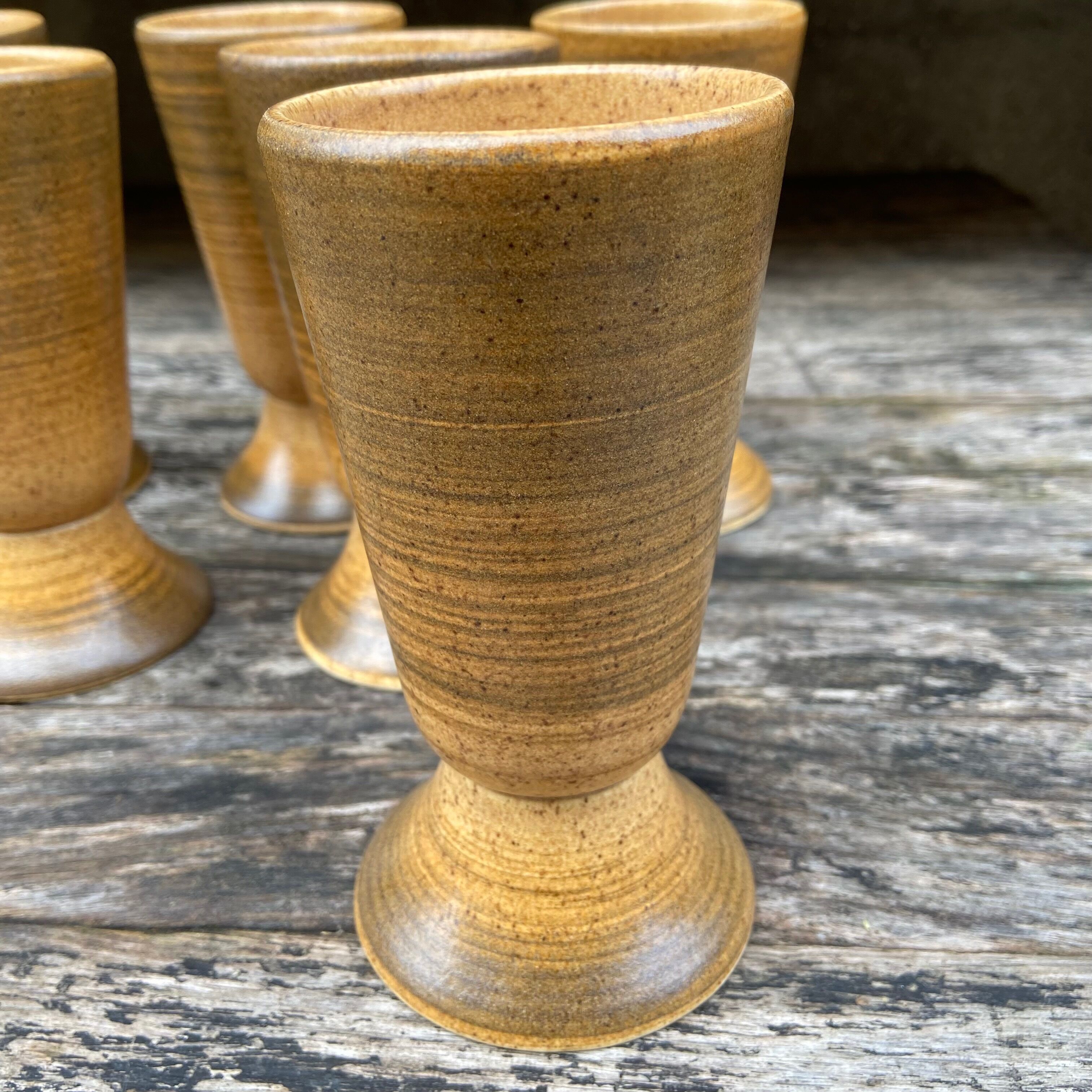 Set of 6 XL sandstone mazagrans