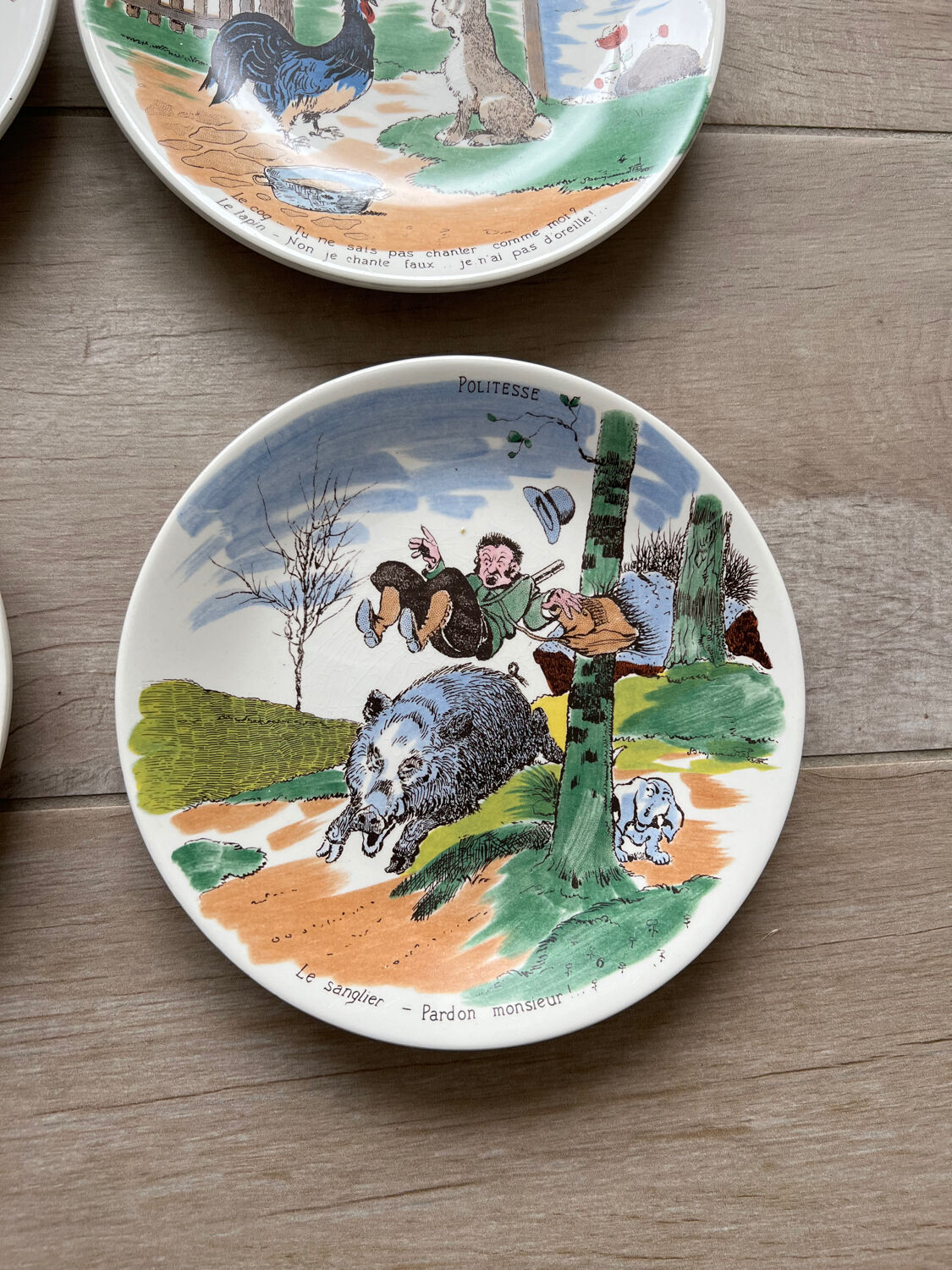 6 Sarreguemines dessert plates