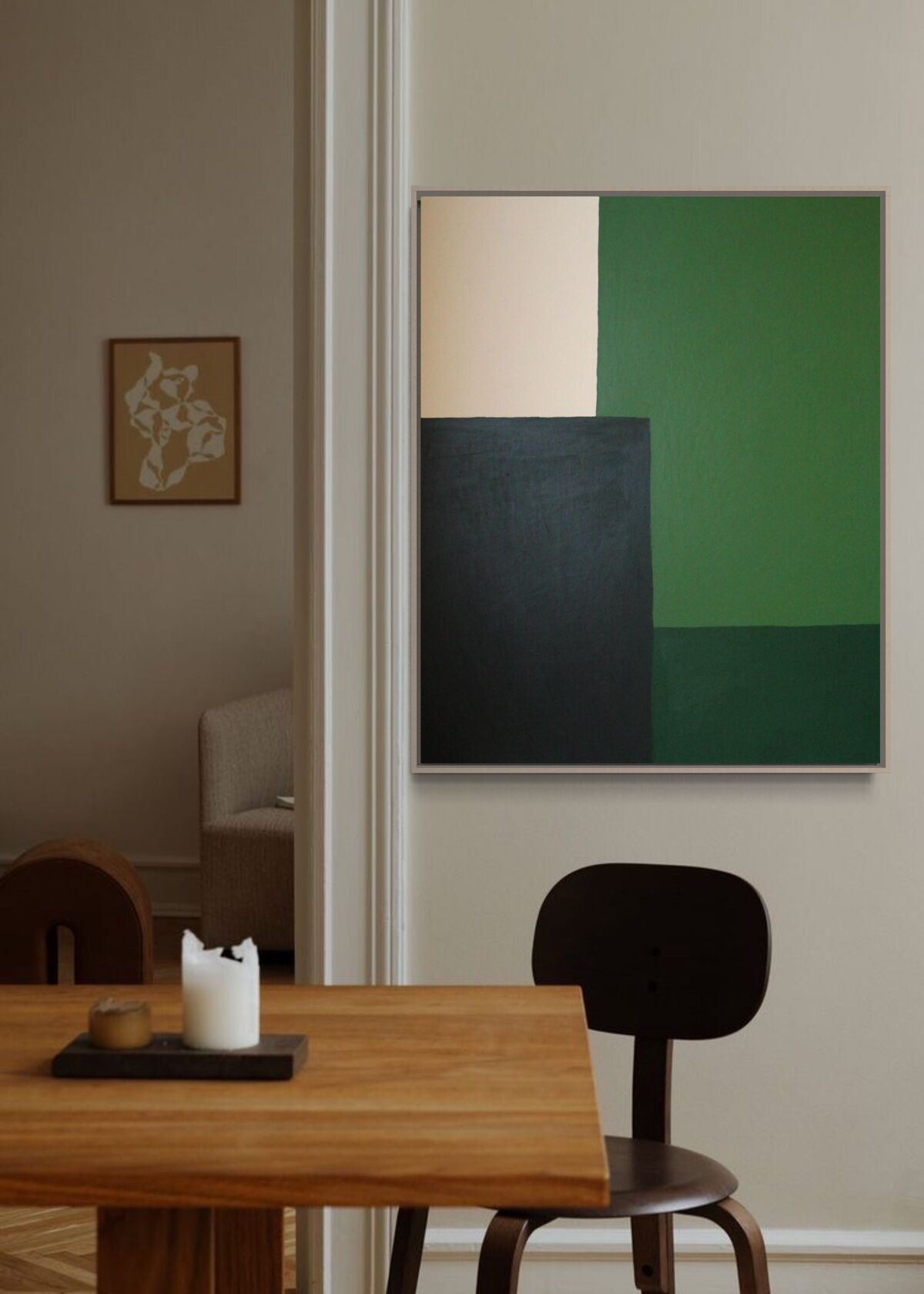 Green composition, acrylic on stretched canvas 2023