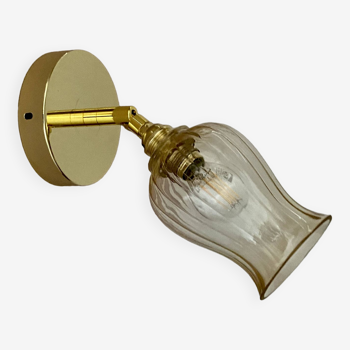 Vintage tulip wall lamp in amber glass