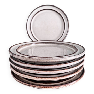 6 assiettes plates Stogo en grès scandinave
