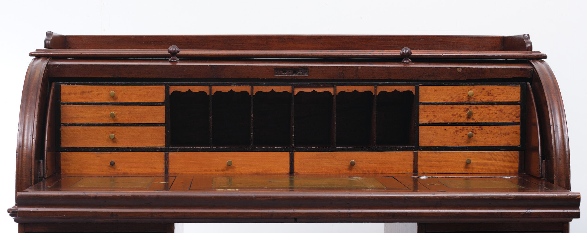 Antique Hobbs & Co. English Roll Top Cylinder Desk