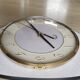 Pendulum, white formica clock, triangle shape, vintage, functional