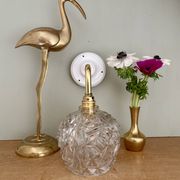 Vintage moulded glass elbow wall light