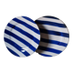 Set of 2 vintage plates in glazed stoneware with blue stripes