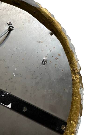 Ceiling light in glass and gold metal