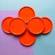 6 vintage orange plastic glass undersides from the 70s
