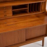 Bookcase secretary by Johannes Sorth for Nexø Møbelfabrik Bornholm, Denmark 1960s