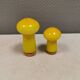 Two Holmegaard ‘Palet’ salt and pepper shakers. Michael Bang, yellow 1960s