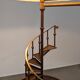 French Floor Lamp with Spiral Staircase, iron and brass, Mid-Century