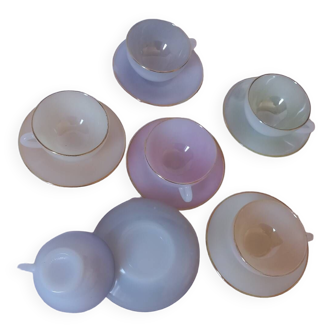 Vintage iridescent opaline cups