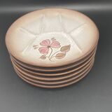 Compartmented plates in colored stoneware with Flower pattern