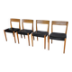 4 chaises scandinaves en teck Svegards Markaryd, années 70