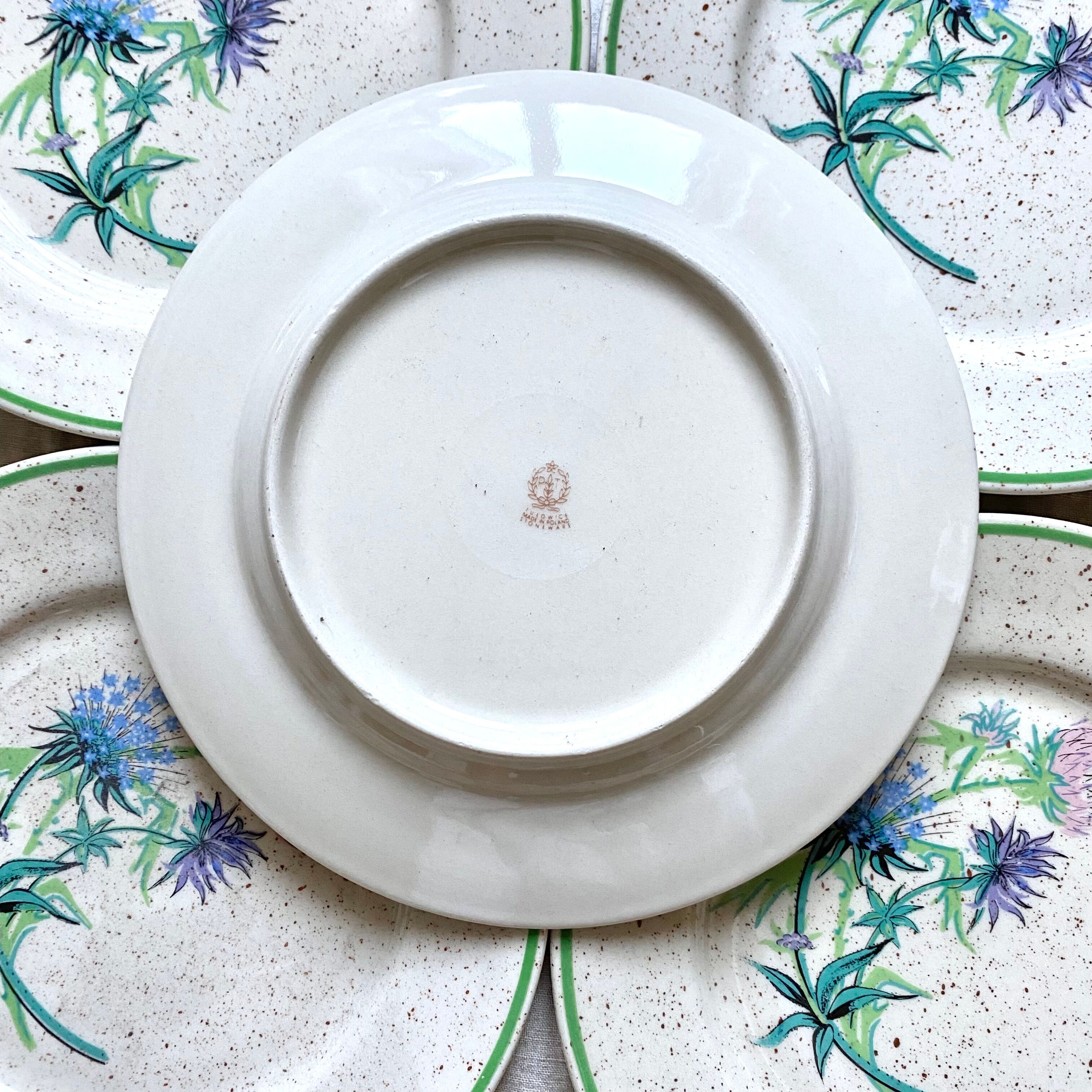 6 floral dessert plates