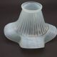 French vintage pale blue opaque glass replacement shade with frilled edge.