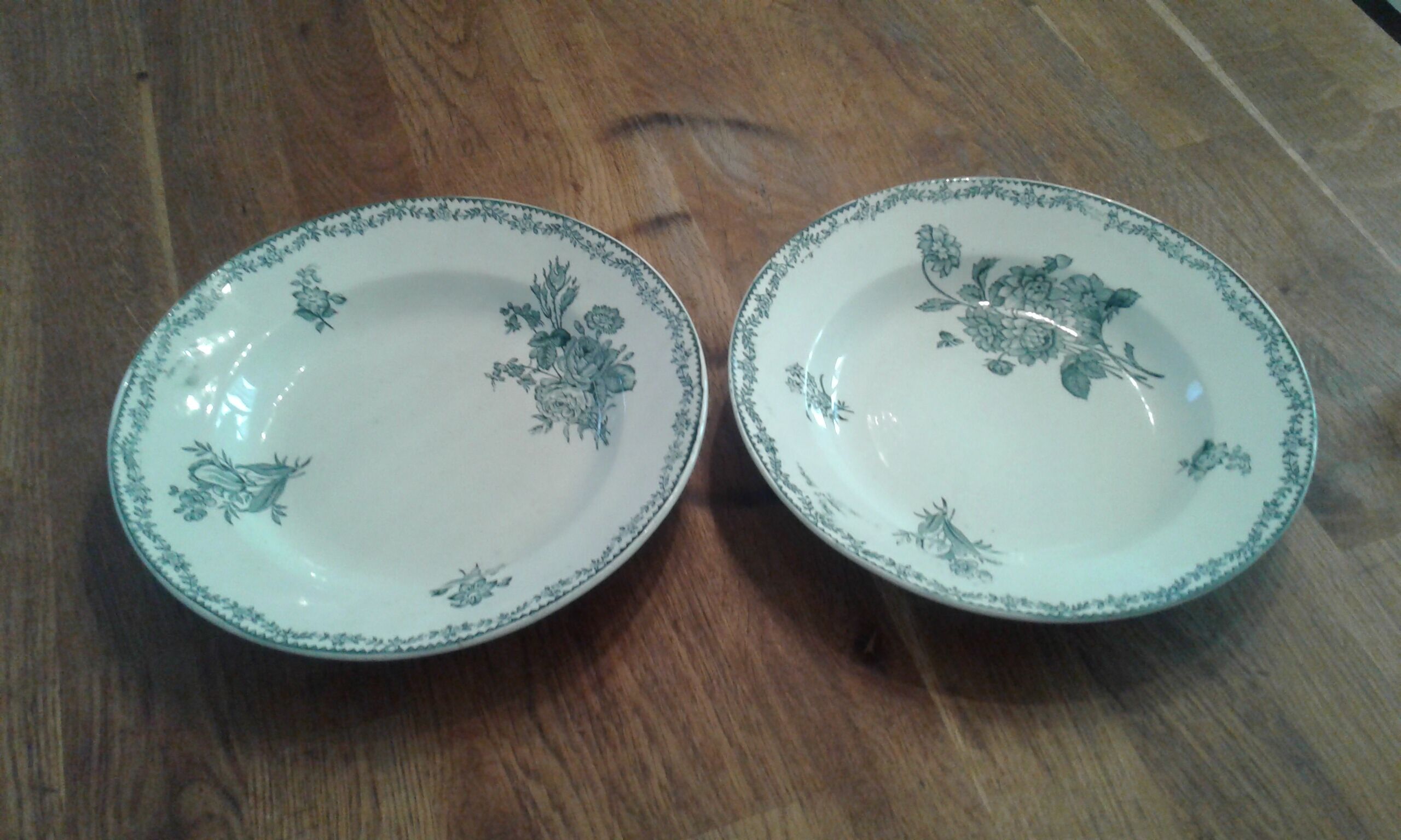 2 hollow plates. iron land . model bouquet