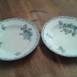 2 assiettes creuse . terre de fer . model bouquet