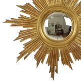 Large Deknudt Sunburst Gold Leaf Sun Mirror Sixties