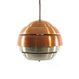 1960s Danish pendant – copper & aluminium lamp in Carl Thore style