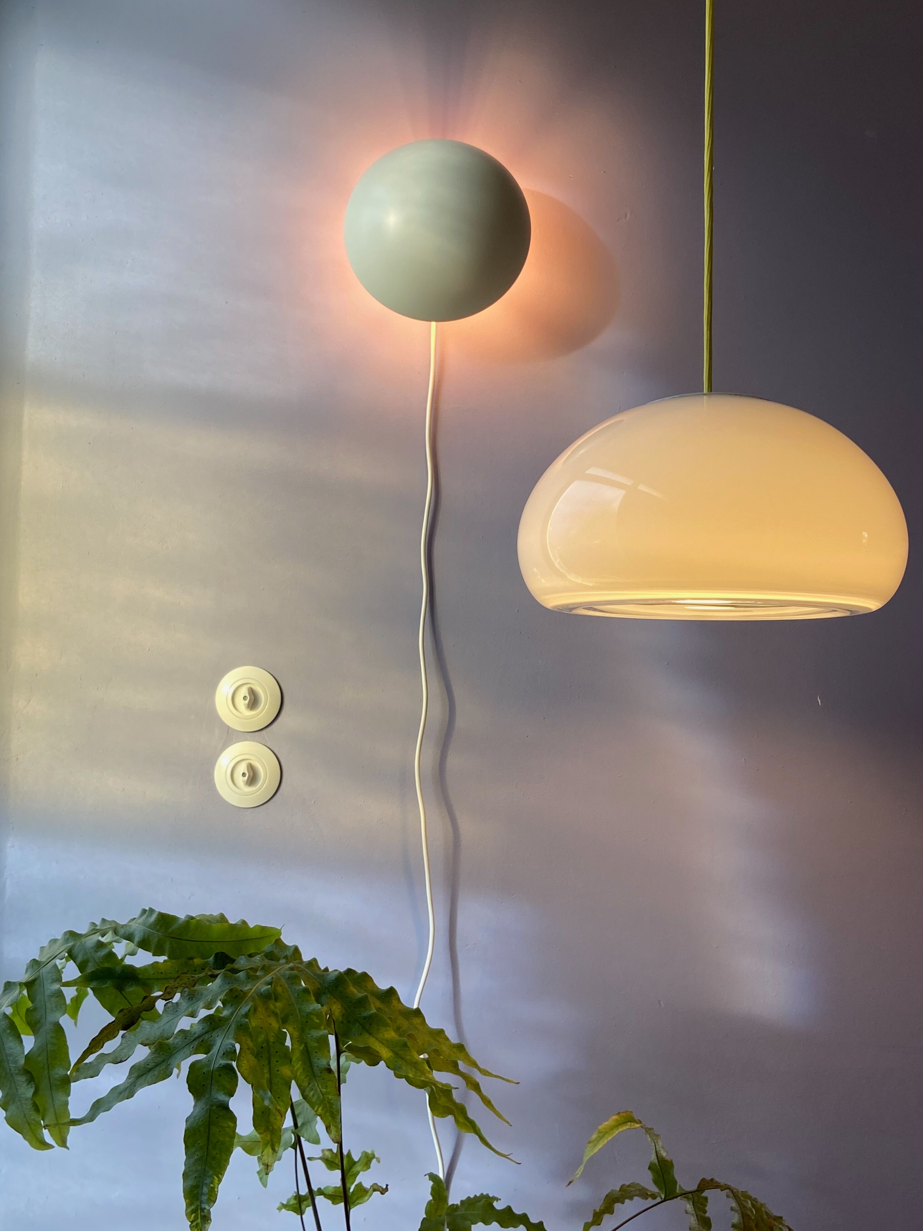 Suspension Holmegaard en verre Sunset par Per Lütken, 1980