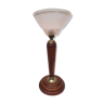 Lampe d'ambiance ancienne en bois et verre