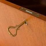 Scandinavian free-standing teak wall unit with 5 cabinets, Norway 1960s