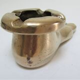 Anthropomorphic ashtray solid brass foot design 70s